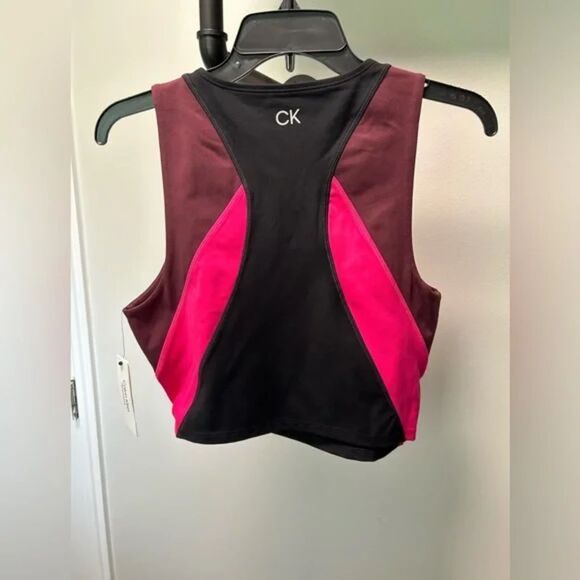 Women’s Calvin Klein Performance‎ Tank Black Colorblock Cropped Size XL NWT - Picture 3 of 4